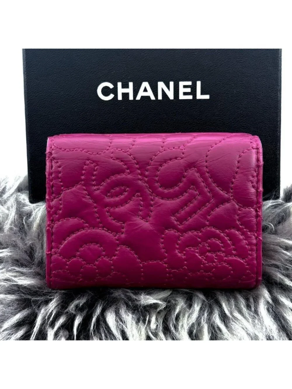 Chanel Wallet Camellia No 5 Stitch Trifold Compact